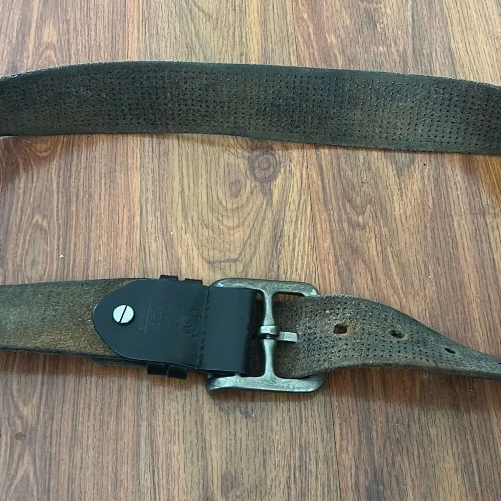 Bill Adler black men's leather belt size L rustic wide biker